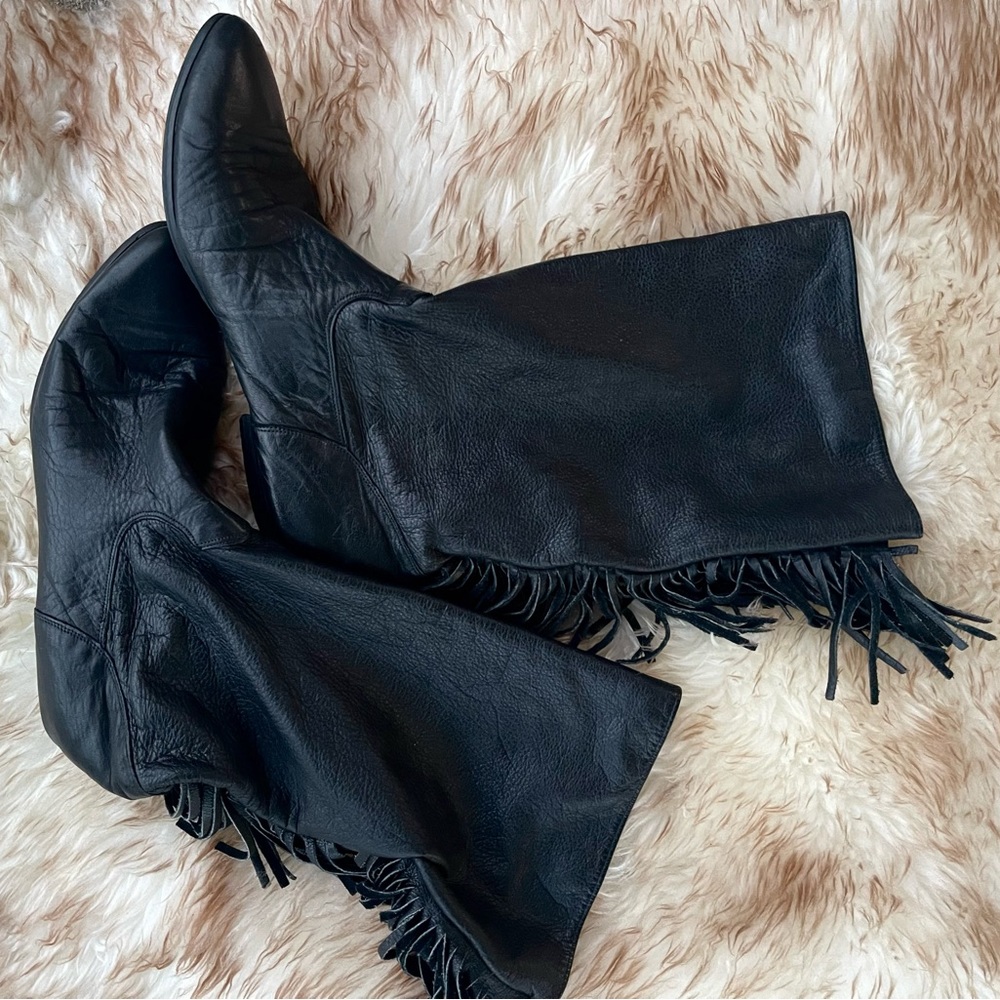 Super Soft 1980’s Real Leather Fringed Boots